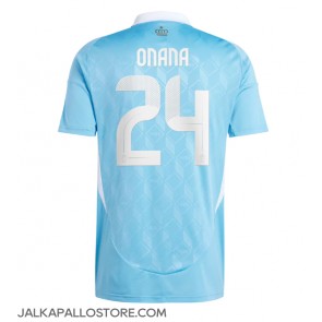 Belgia Amadou Onana #24 Vieraspaita EM-Kisat 2024 Lyhythihainen